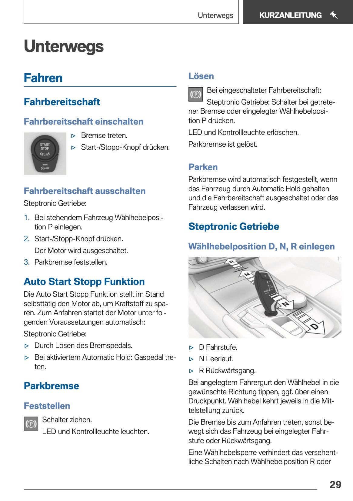 2019 BMW 5 Series Touring Owner's Manual | German