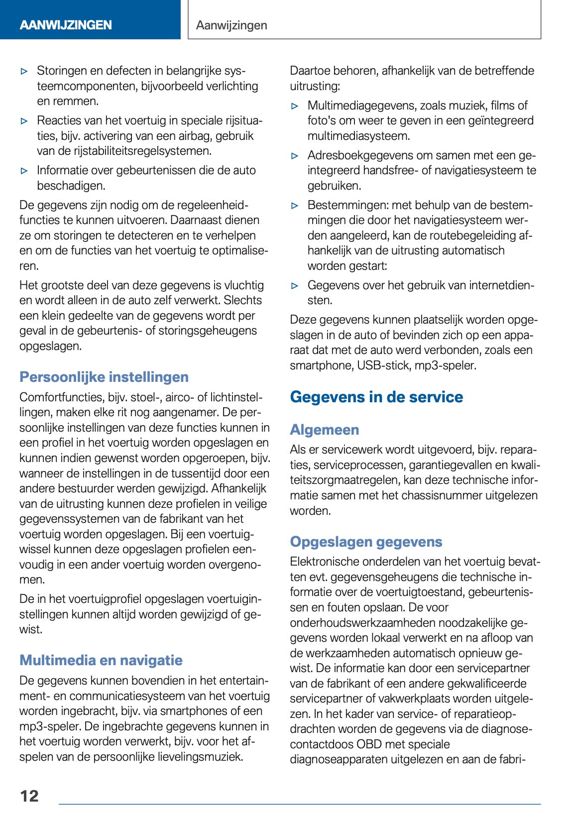 2020-2021 BMW X3 Owner's Manual | Dutch