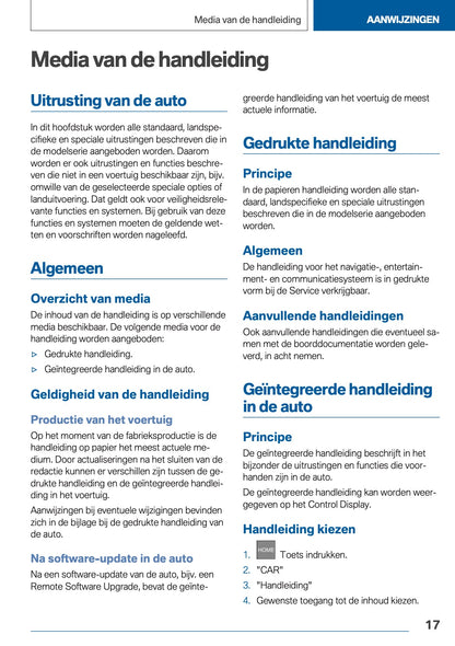2020-2021 BMW X3 Owner's Manual | Dutch