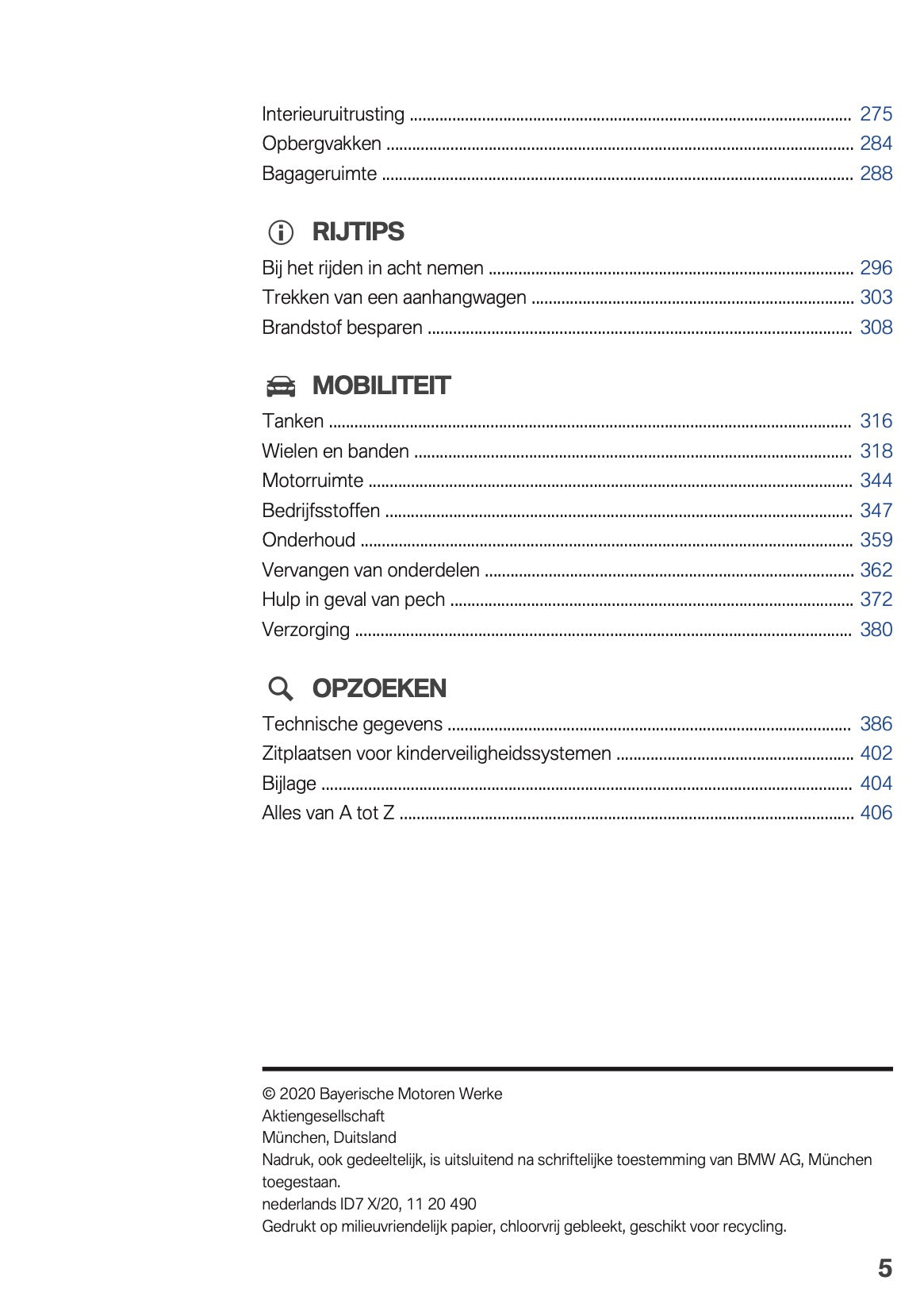 2020-2021 BMW X3 Owner's Manual | Dutch