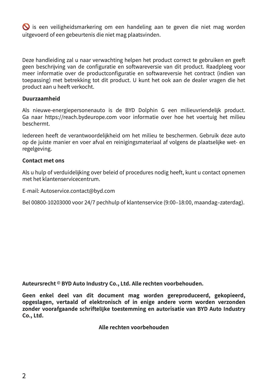 2026 BYD Dolphin G DM-i Gebruikershandleiding | Nederlands