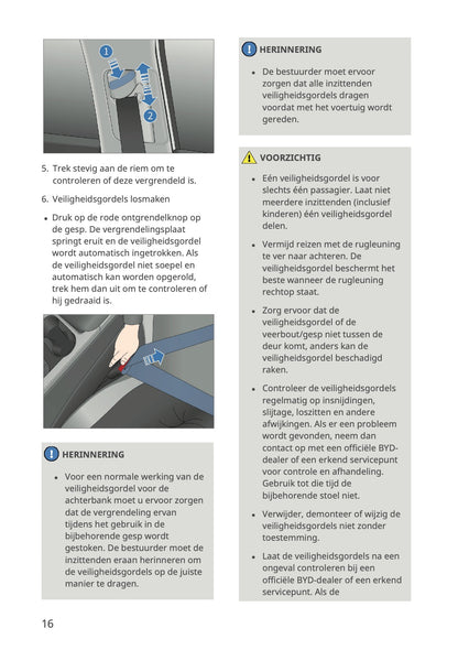 2023-2026 BYD Seal U EV Owner's Manual | Dutch