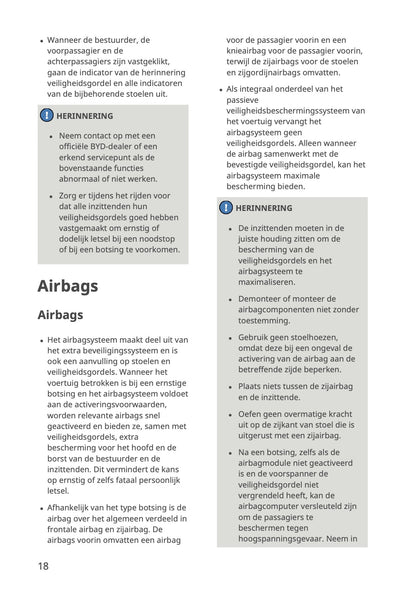 2023-2026 BYD Seal U EV Owner's Manual | Dutch