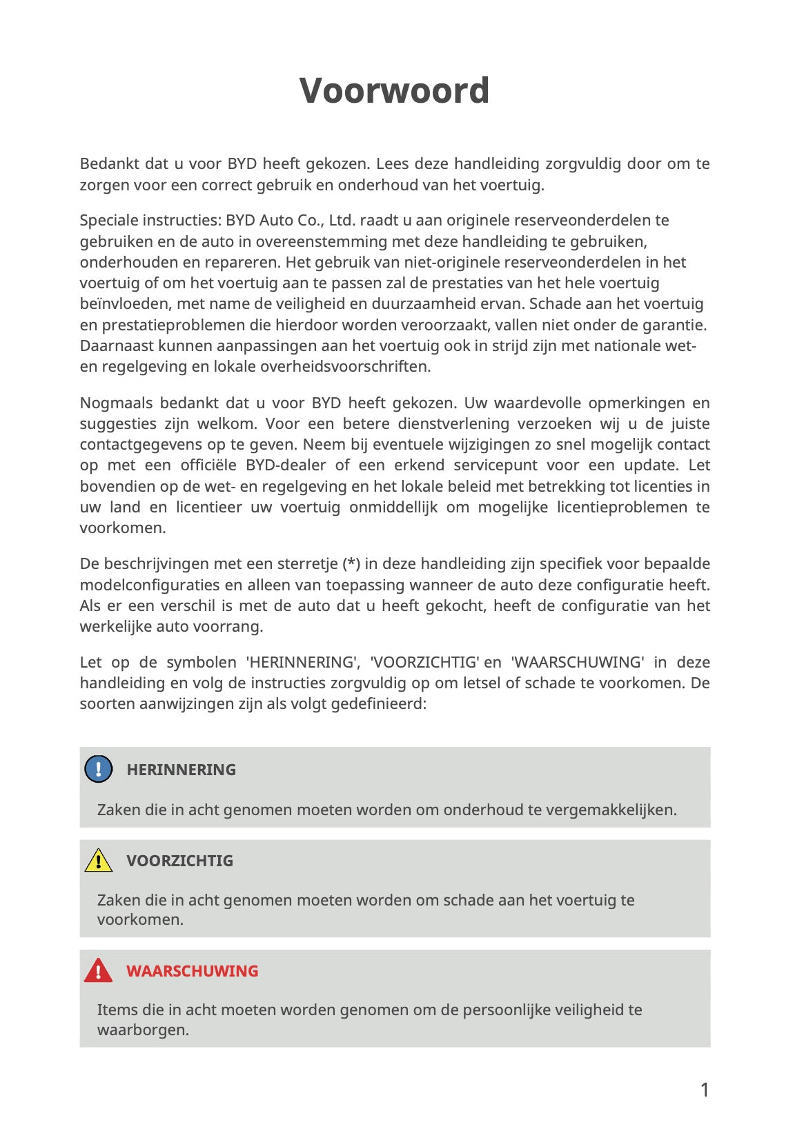 2023-2026 BYD Seal U EV Owner's Manual | Dutch