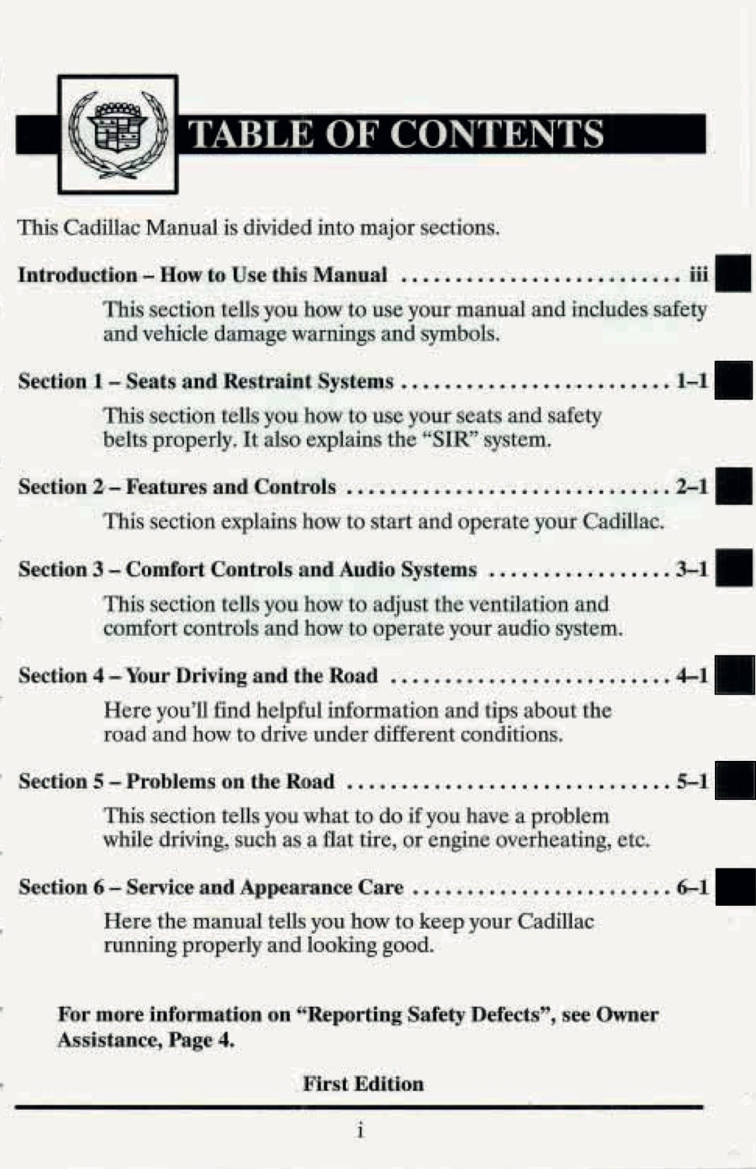 1995 Cadillac Fleetwood Owner's Manual | English