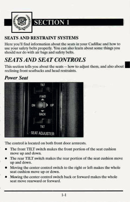 1995 Cadillac Fleetwood Owner's Manual | English