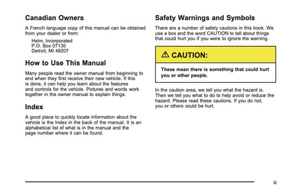 2005 Chevrolet Corvette Owner's Manual | English