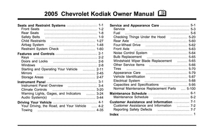 2005 Chevrolet Kodiak Owner's Manual | English US