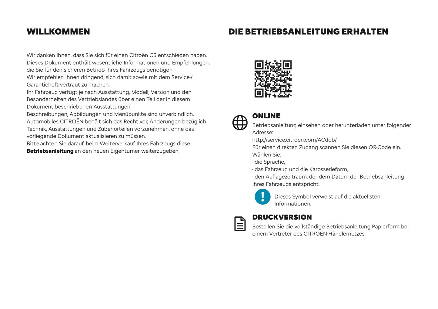 2025 Citroën C3 Owner's Manual | German