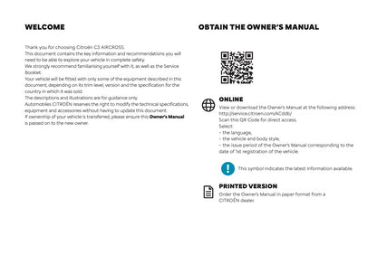 2026 Citroën C3 Aircross Owner's Manual | English