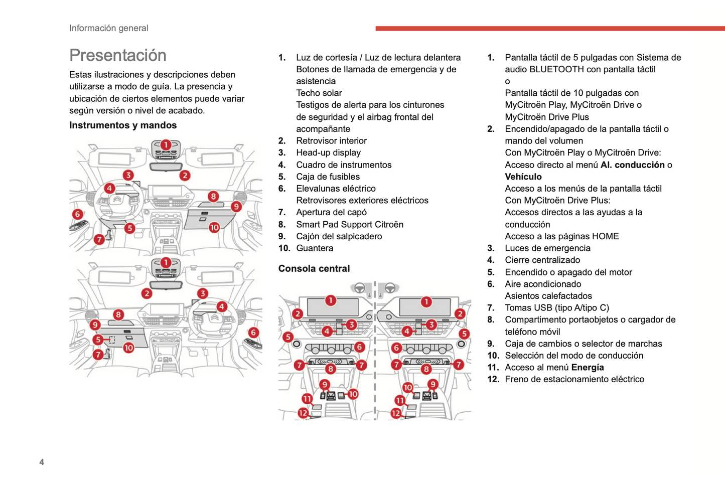 2022-2024 Citroën C4/C4 X/ë-C4/ë-C4 X Owner's Manual | Spanish