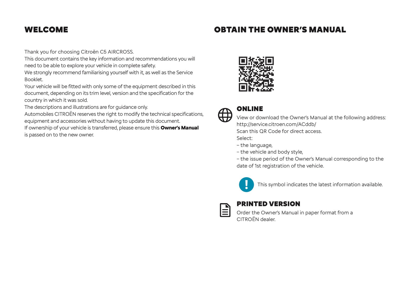 2025 Citroën C5 Aircross Owner's Manual | English