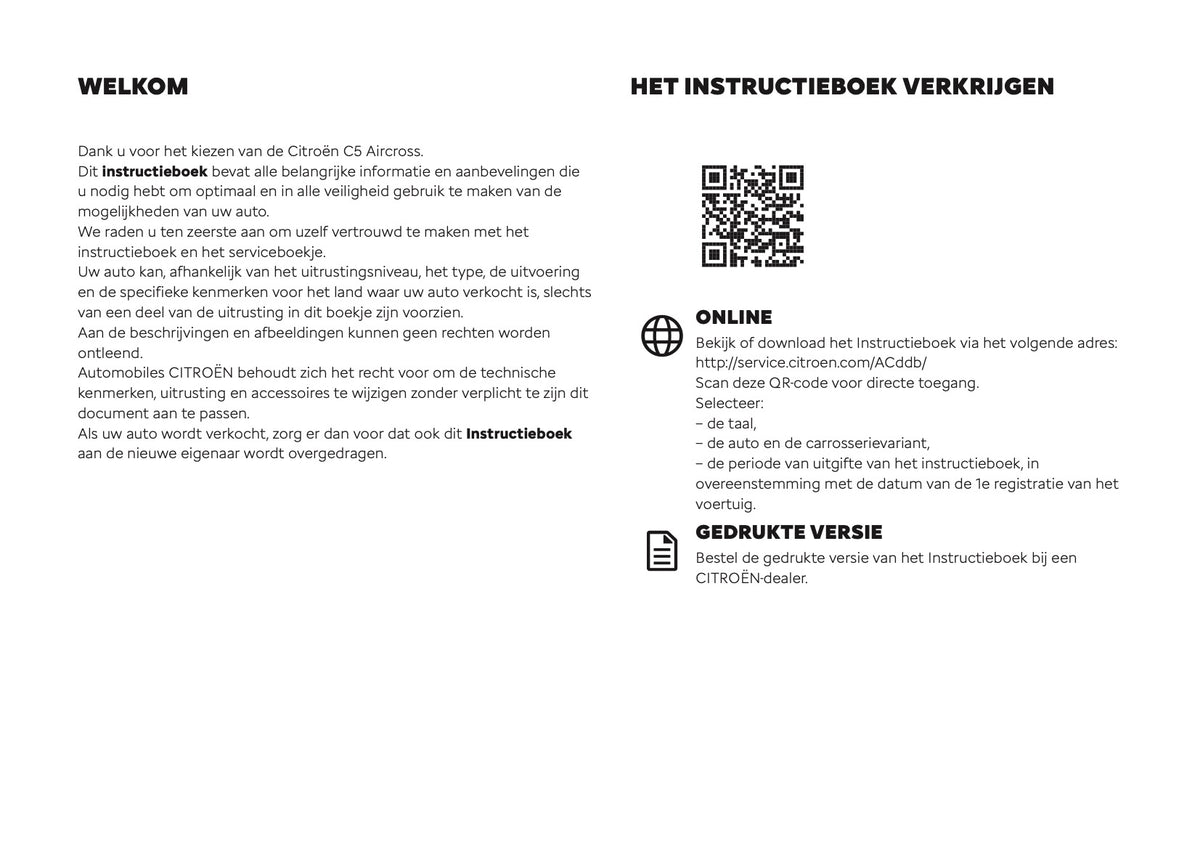 2026 Citroën C5 Aircross Gebruikershandleiding | Nederlands