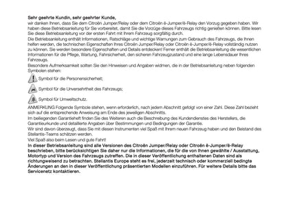 2025 Citroën Jumper/Relay Owner's Manual | German