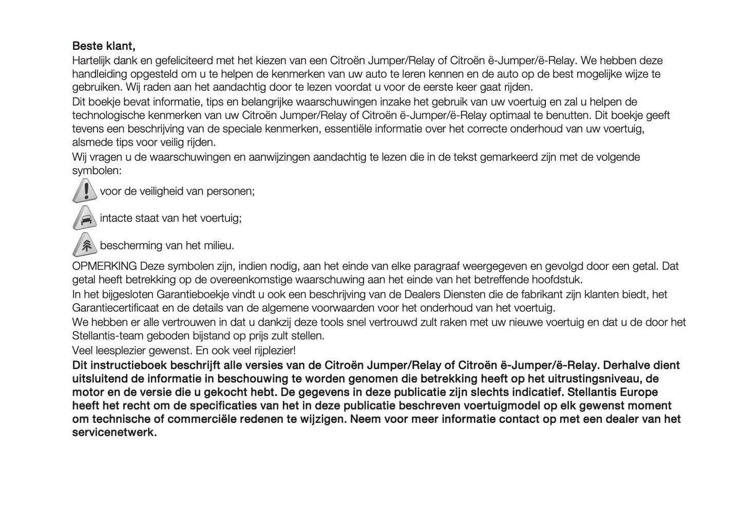 2025 Citroën Jumper/Relay Owner's Manual | Dutch