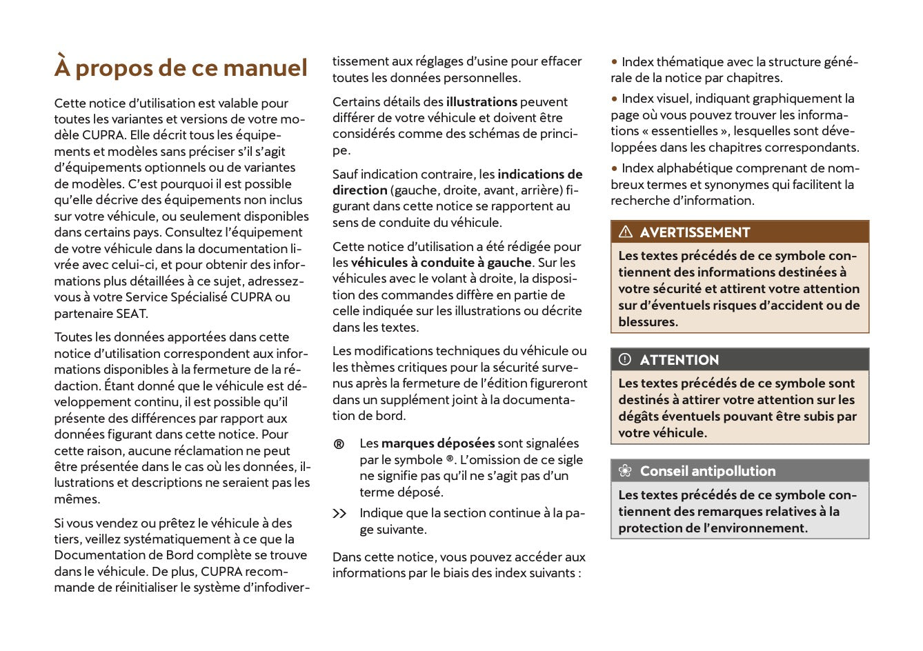 2022 Cupra Ateca Manuel du propriétaire | Français