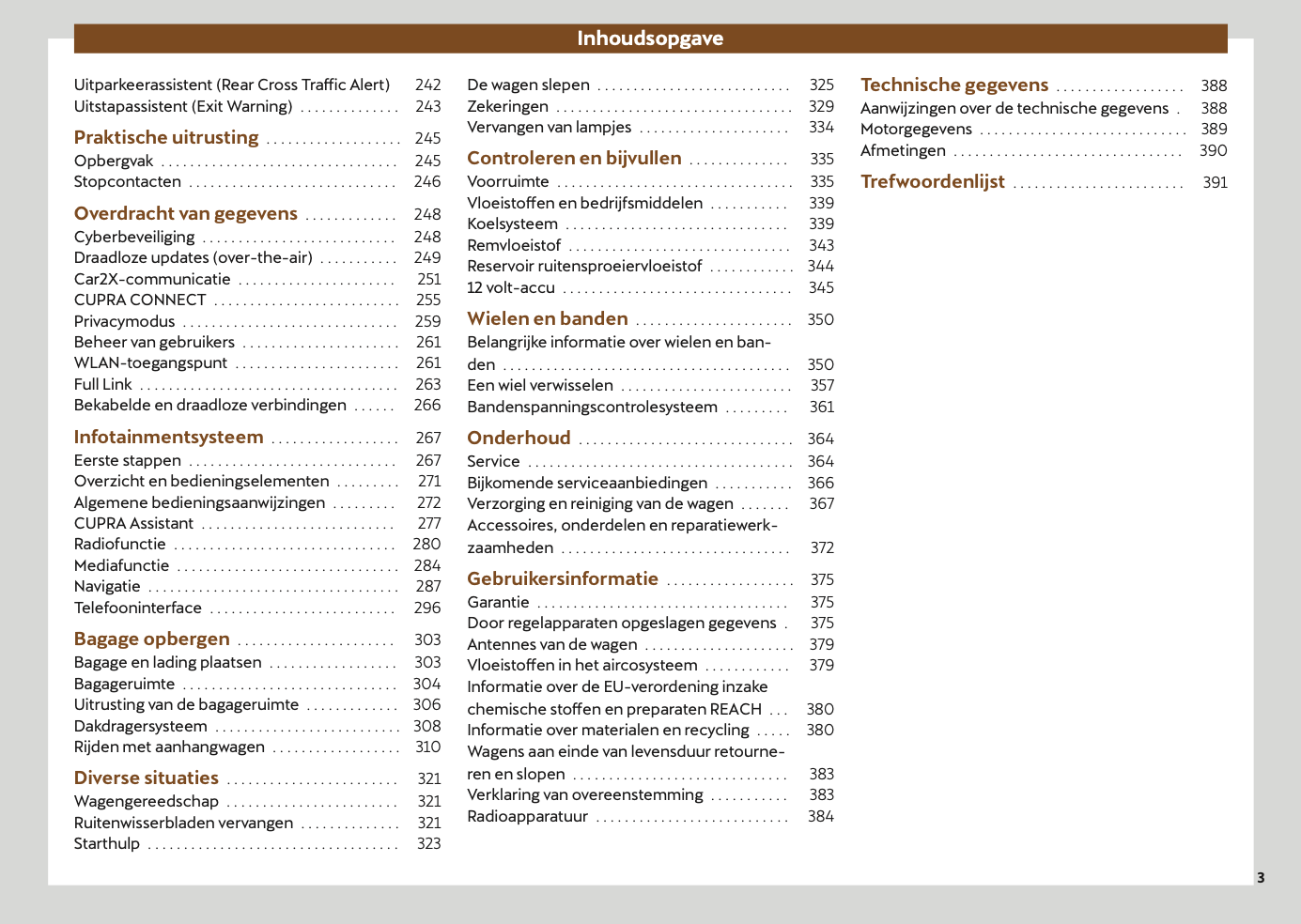 2024-2025 Cupra Tavascan Owner's Manual | Dutch