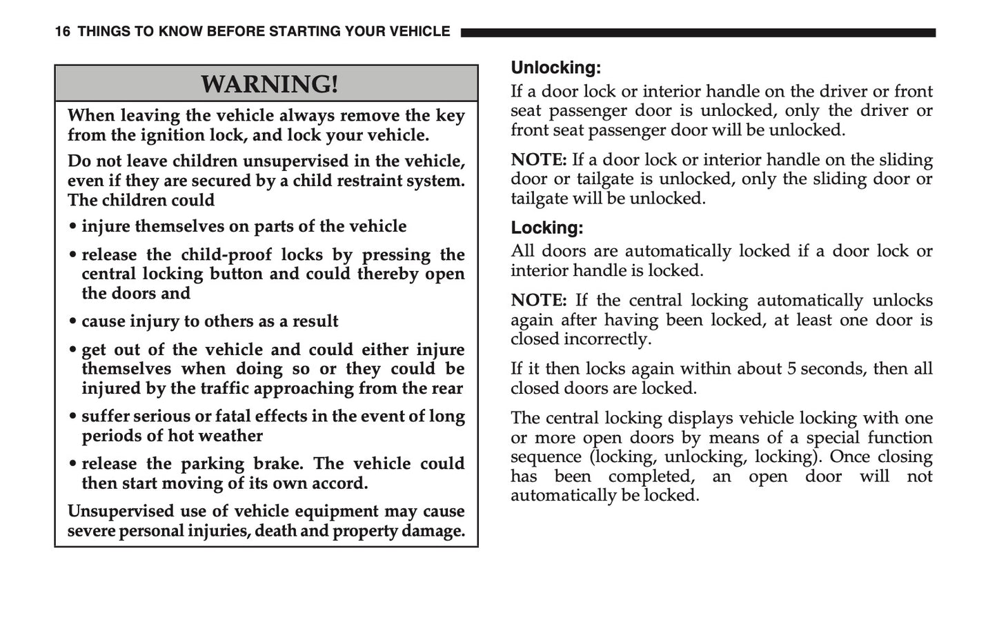 2005 Dodge Sprinter Owner's Manual | English US