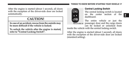 2005 Dodge Sprinter Owner's Manual | English US