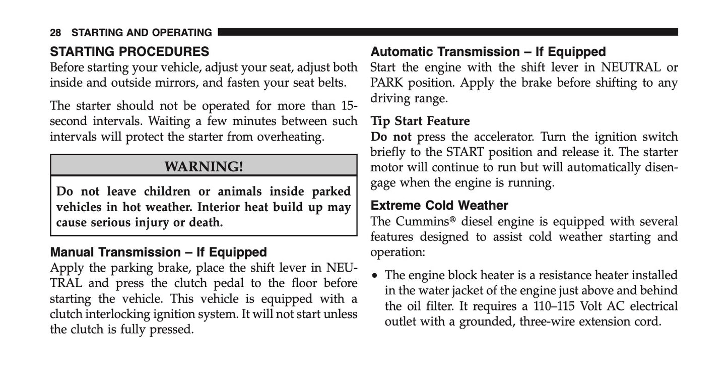 2010 Dodge Ram Truck Diesel Supplement Manual | English