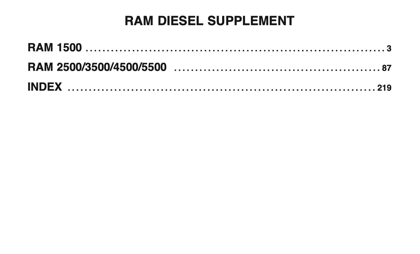 2018 Ram Truck Diesel Aanvullende Handleiding | Engels