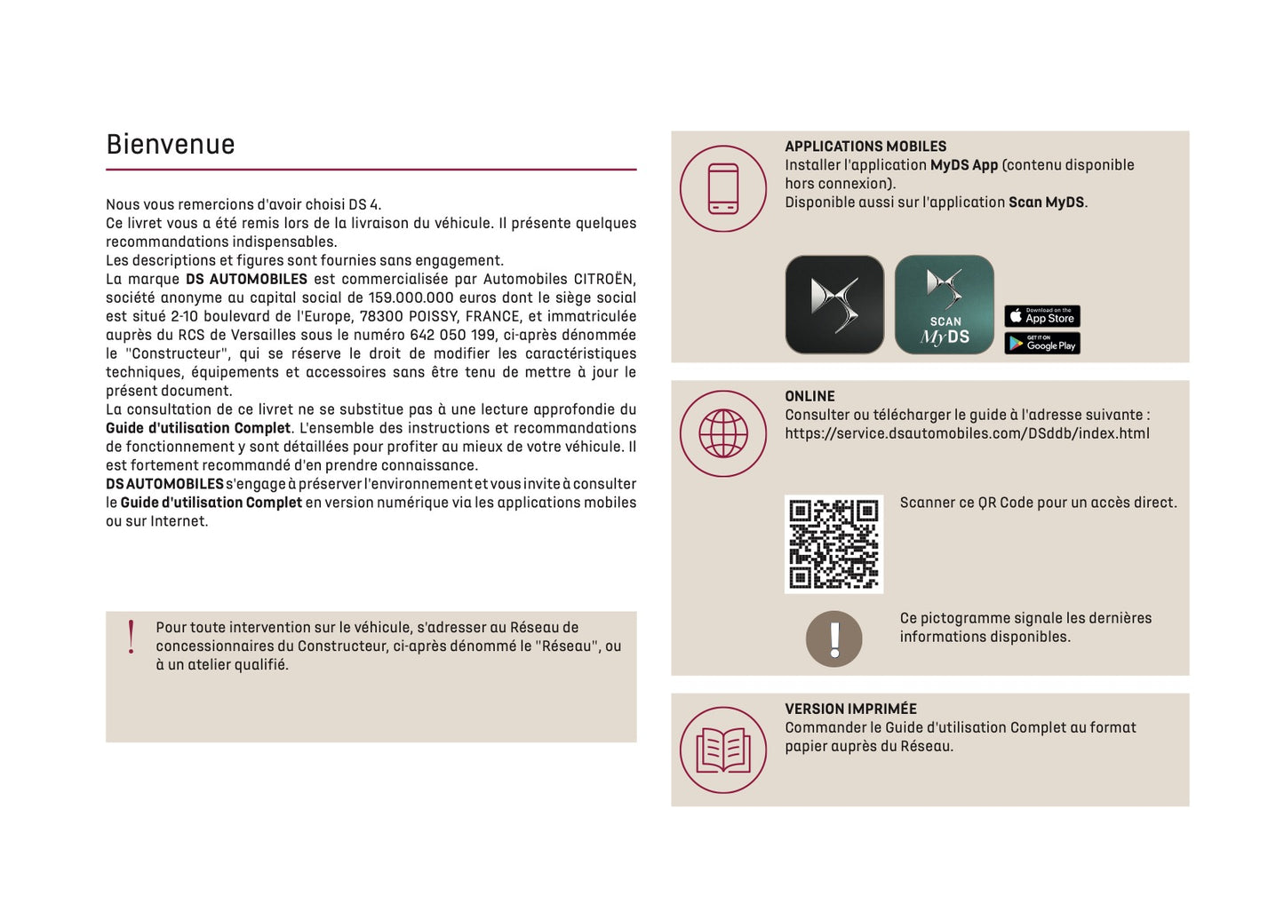 2024-2025 DS Automobiles DS 4 Owner's Manual | French