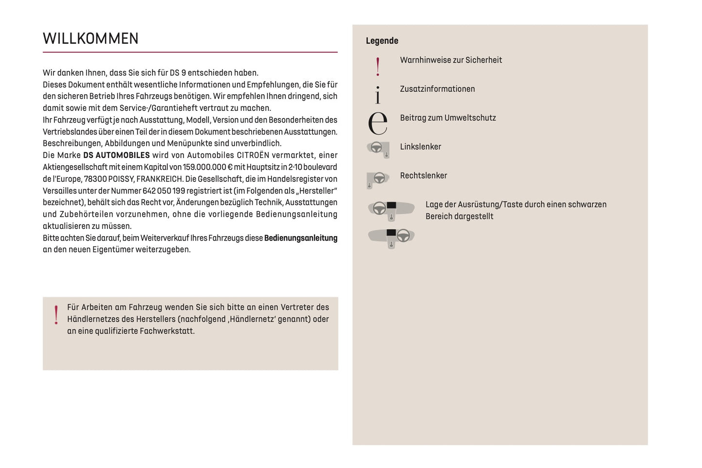 2023-2024 DS Automobiles DS 9 Owner's Manual | German