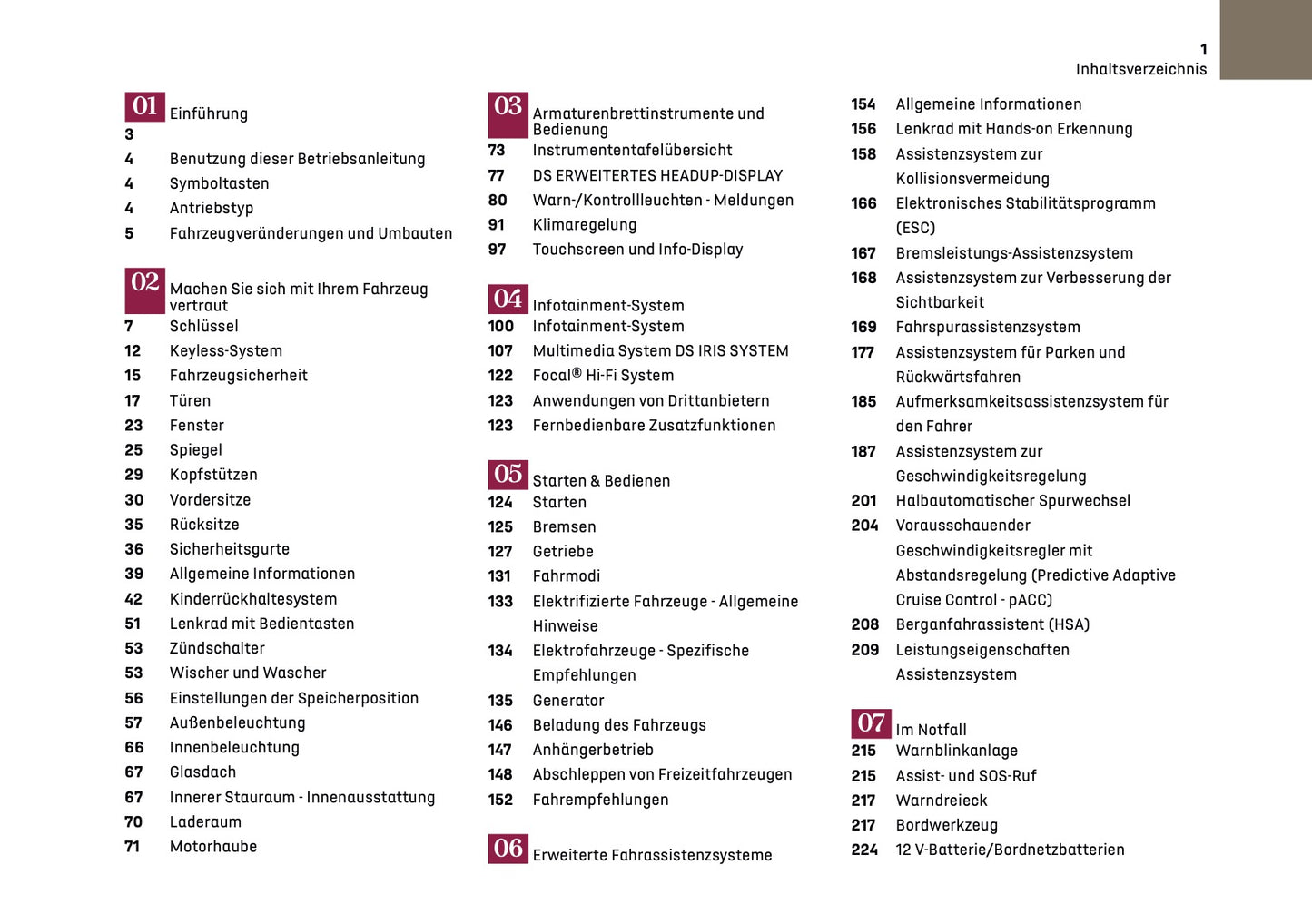 2025 DS Automobiles N8 Owner's Manual | German