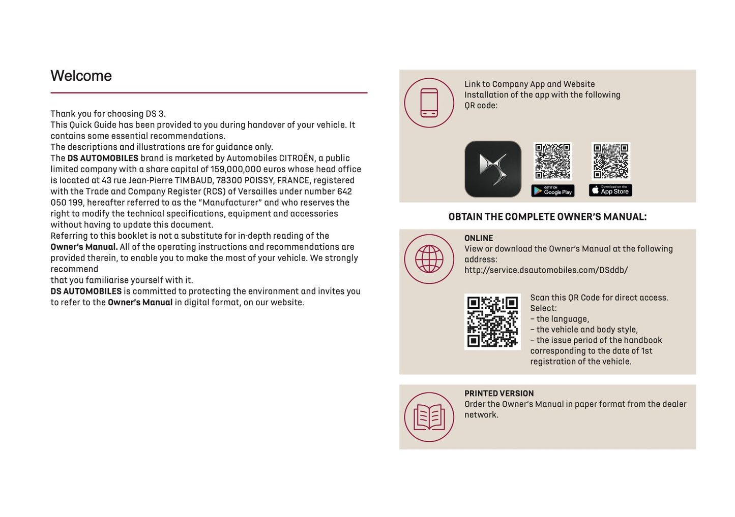 2025 DS Automobile DS 3 Owner's Manual | English