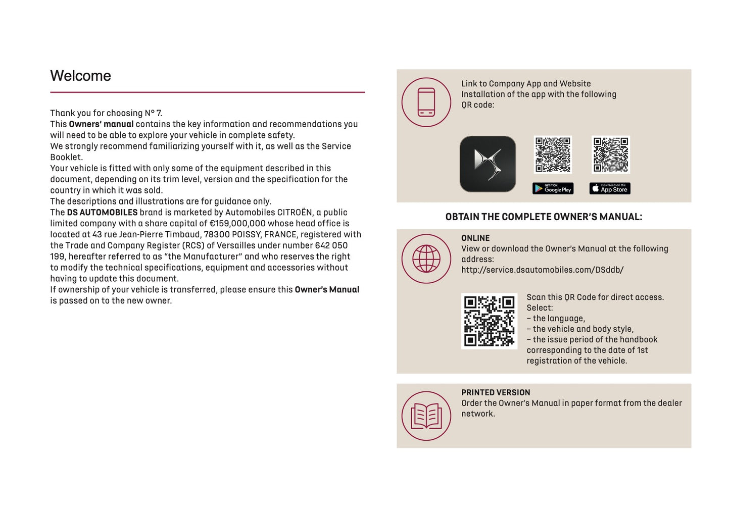 2026 DS Automobiles N7 Owner's Manual | English