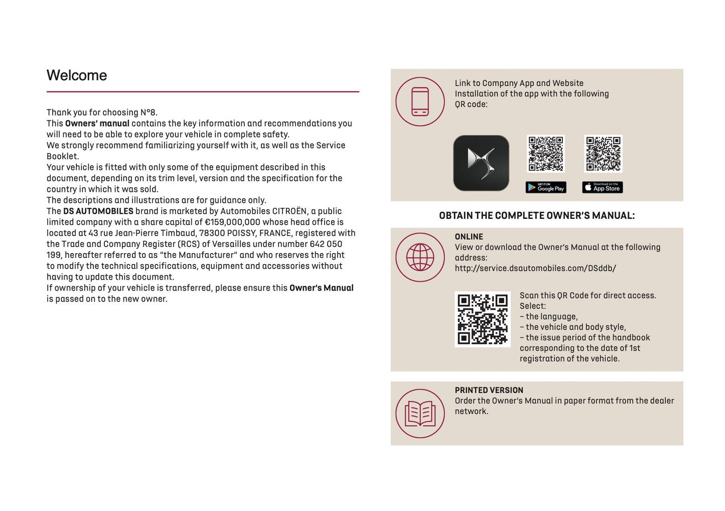 2026 DS Automobiles N8 Owner's Manual | English
