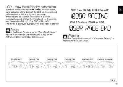 2009 Ducati 1098 R/1098 R Bayliss Owner's Manual | English