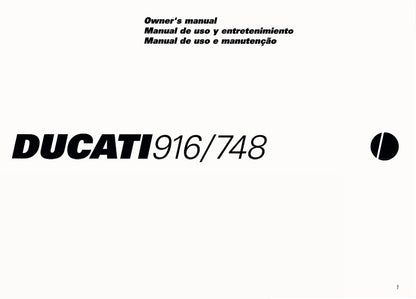 1998 Ducati 916/748 Owner's Manual | English