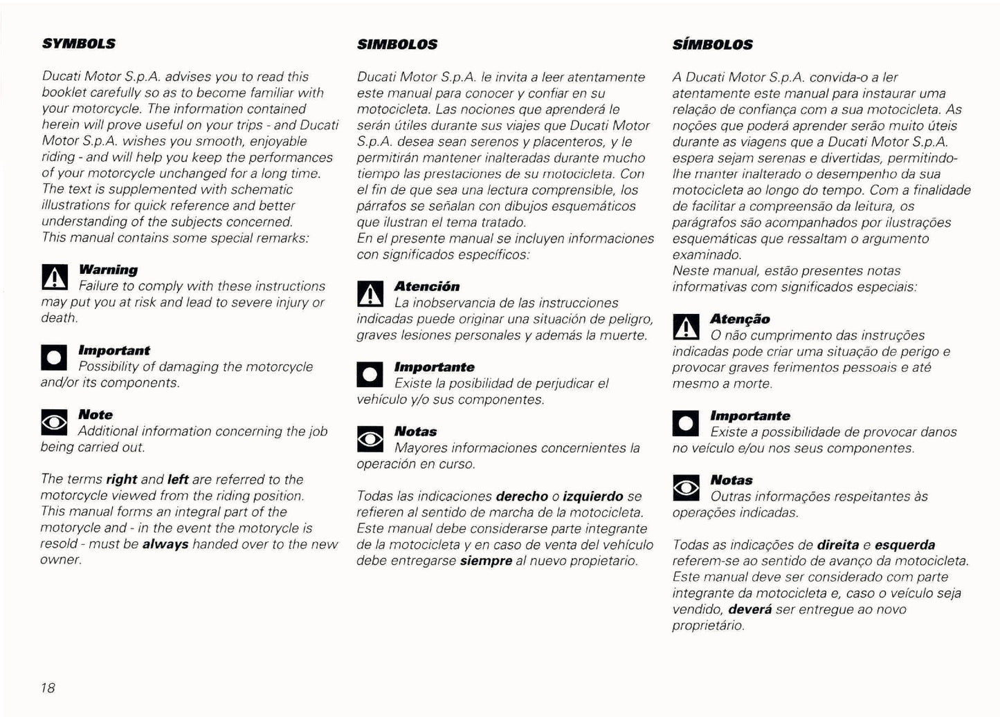 1998 Ducati 916/748 Owner's Manual | English
