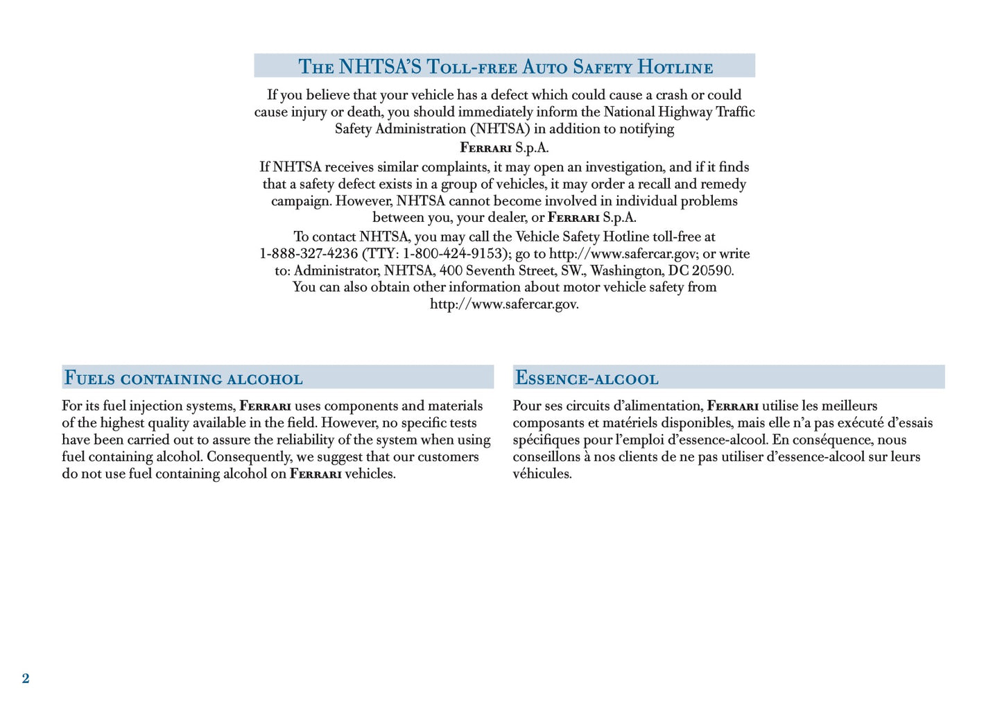 2005 Ferrari 612 Scaglietti Owner's Manual | English US