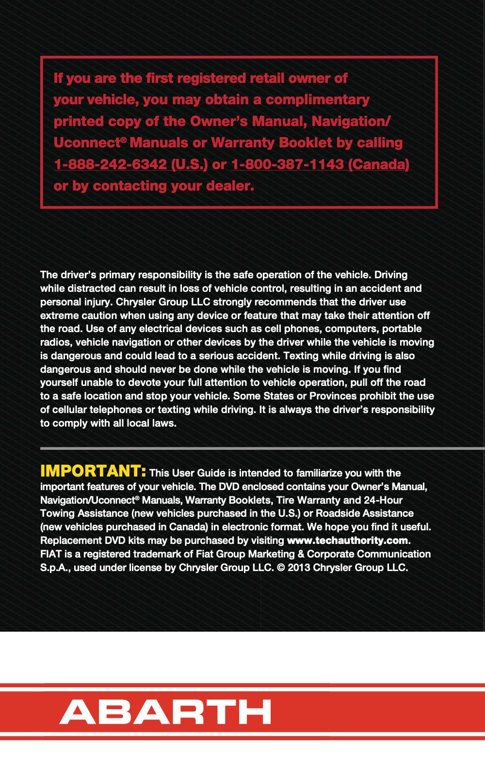2014 Fiat 500 Abarth User Guide | English