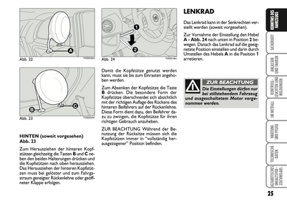 2007-2008 Fiat 500 Owner's Manual | German