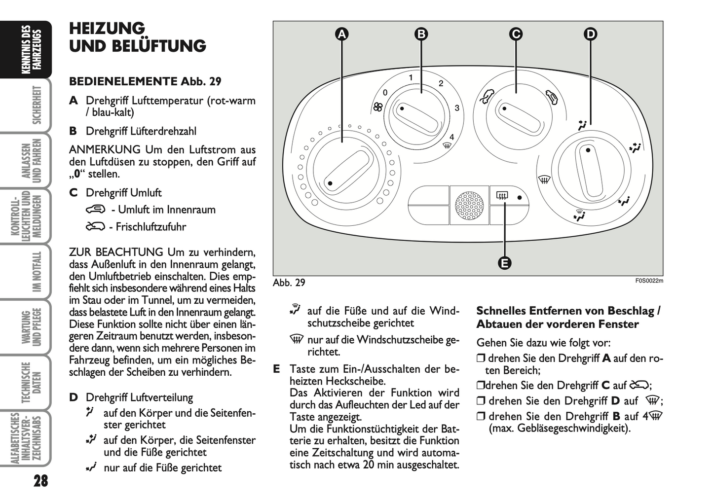 2007-2008 Fiat 500 Owner's Manual | German