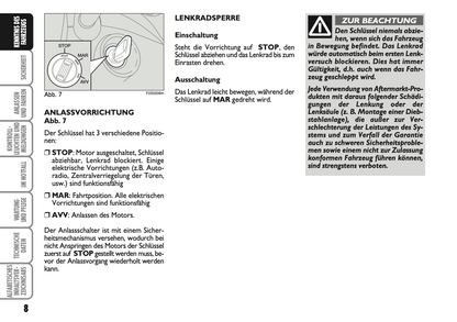 2007-2008 Fiat 500 Owner's Manual | German