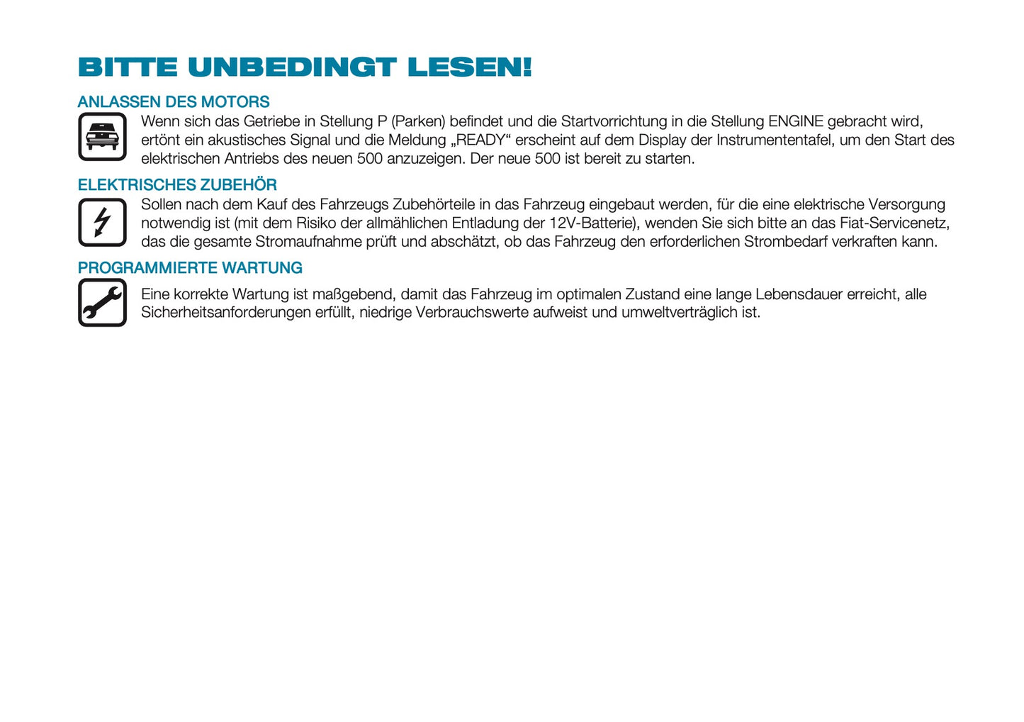 2025 Fiat 500e Owner's Manual | German