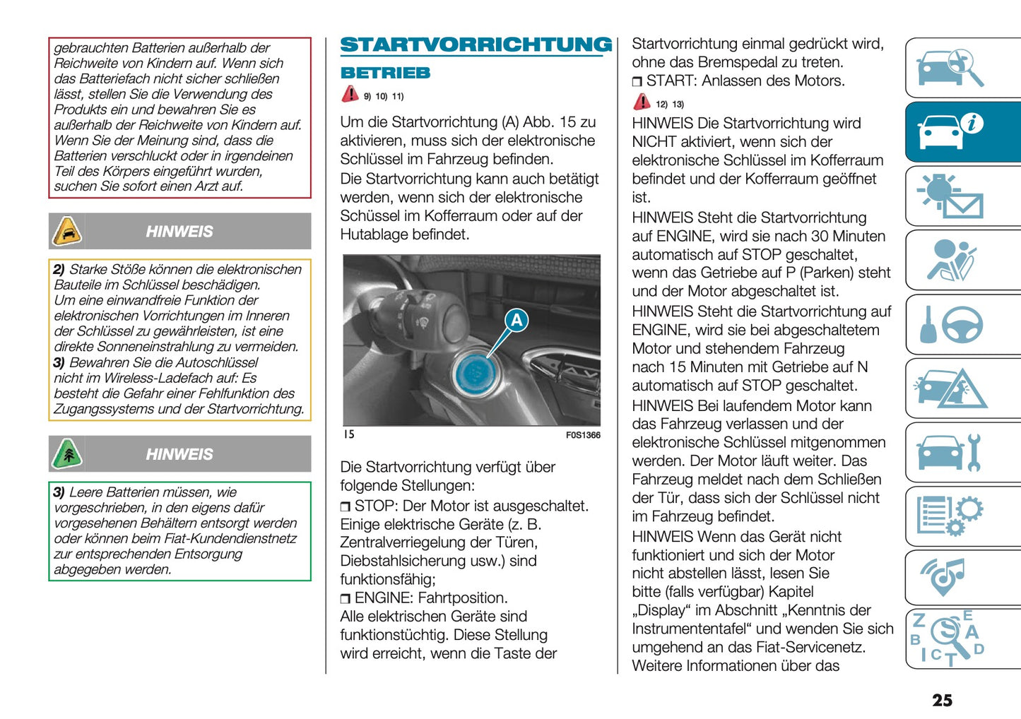 2025 Fiat 500e Owner's Manual | German