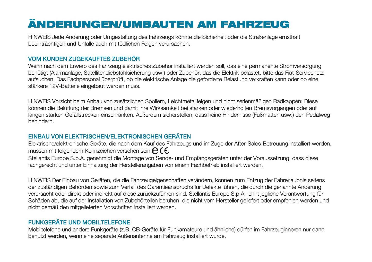 2025 Fiat 500e Owner's Manual | German