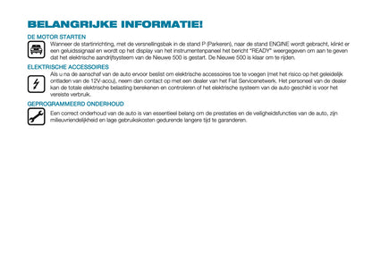 2022-2023 Fiat 500 Gebruikershandleiding | Nederlands