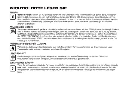 2025-2026 Fiat 600 Owner's Manual | German