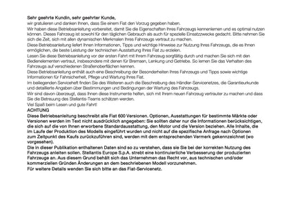 2026 Fiat 600 Owner's Manual | German