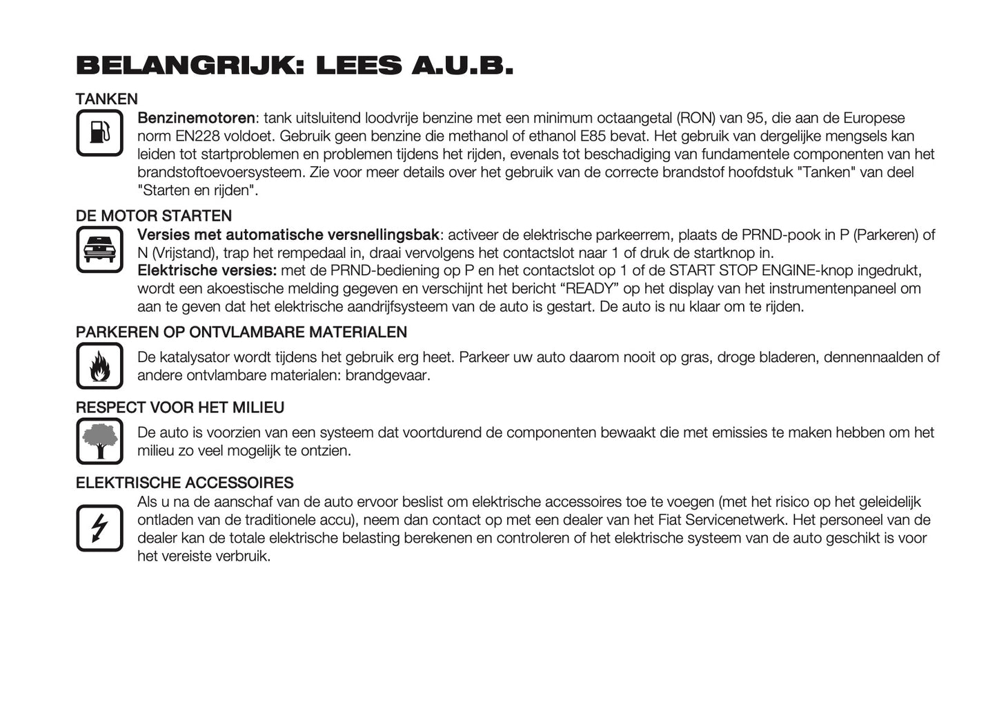 2024-2025 Fiat 600 Owner's Manual | Dutch