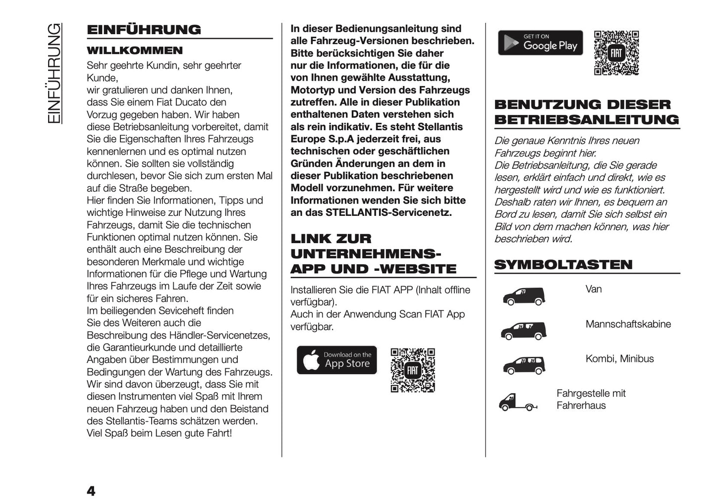 2025-2026 Fiat Ducato Owner's Manual | German