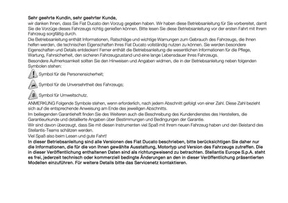 2025 Fiat Ducato Owner's Manual | German