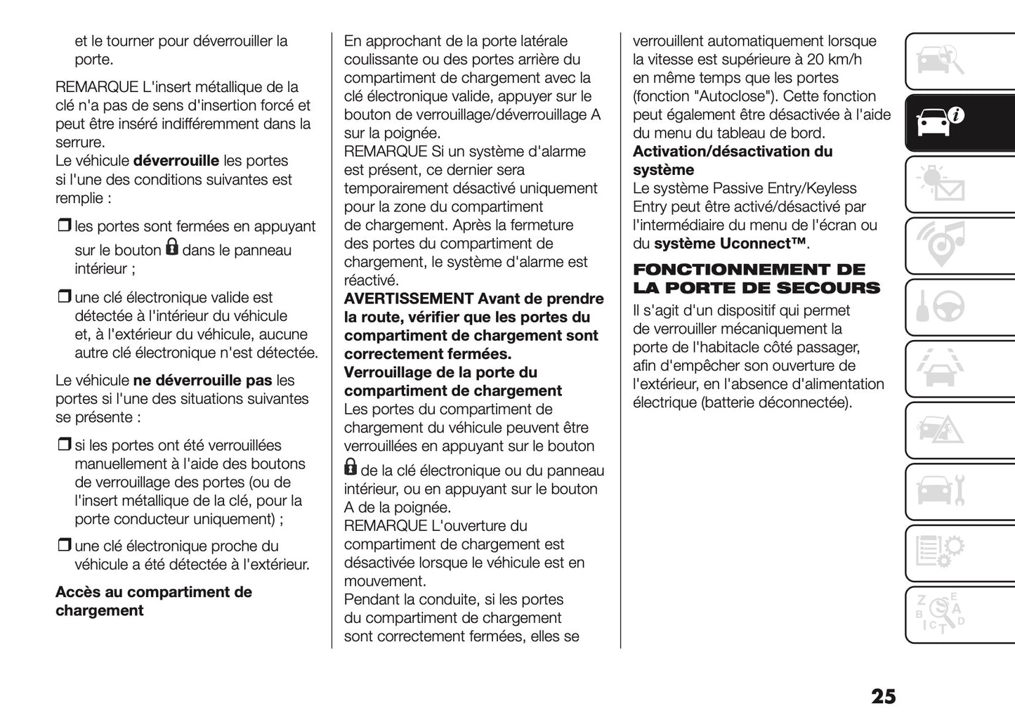 2025-2026 Fiat Ducato Manuel du propriétaire | Français