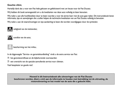 2010-2011 Fiat Ducato Gebruikershandleiding | Nederlands